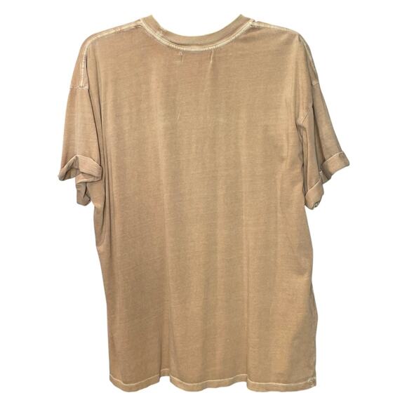 Girl Dangerous Cowboy Boot Graphic Tee Oversized Tan Size L - Picture 3 of 7